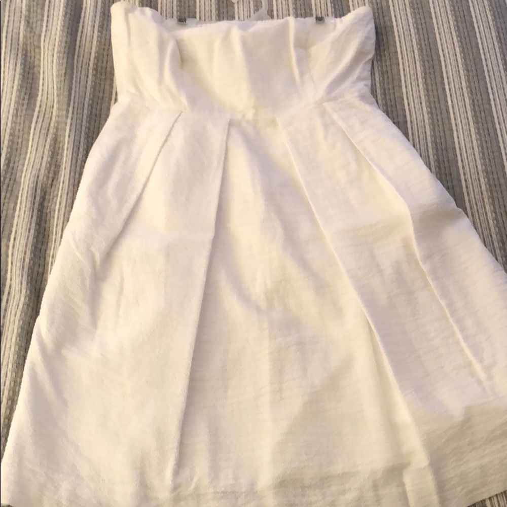 J.Crew Solid Embossed Lorelei Dress in Chalk White